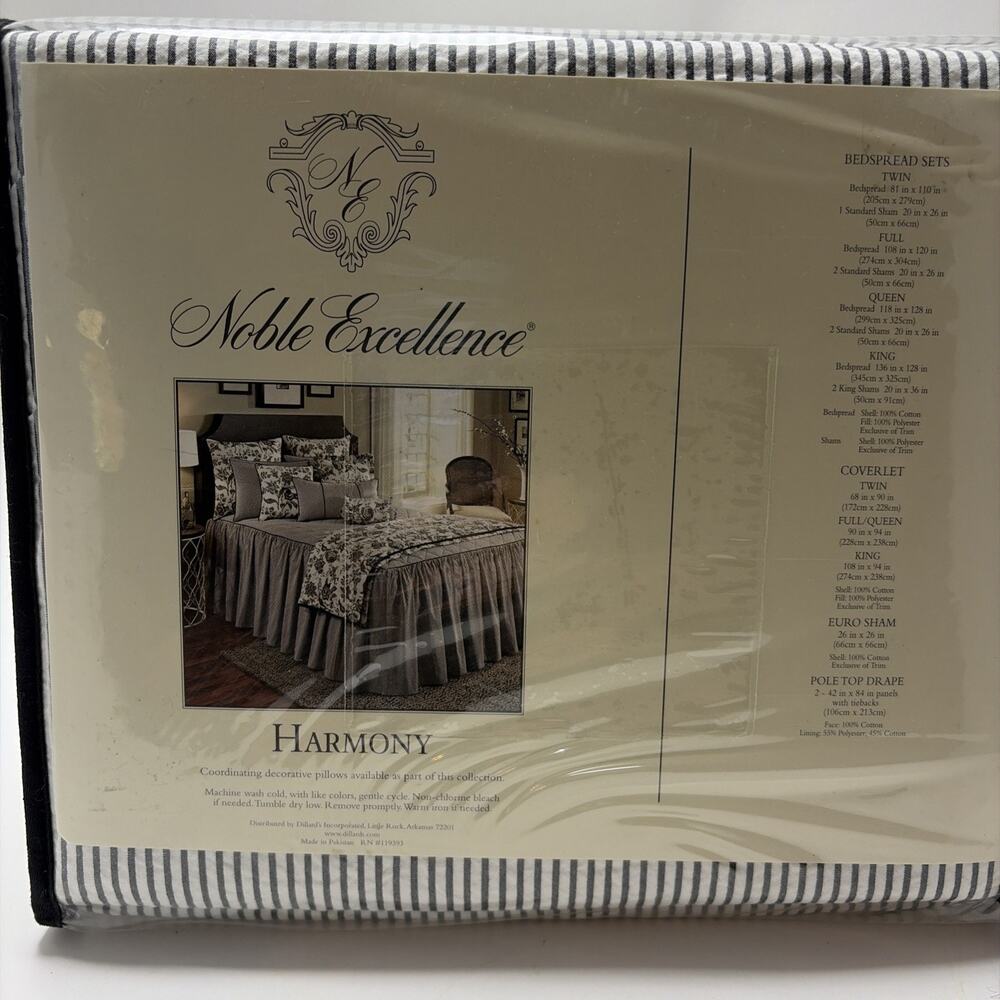 Noble Excellence Pole Top Drapes Harmony 2- 42" X 84” Tie Backs Blue White
